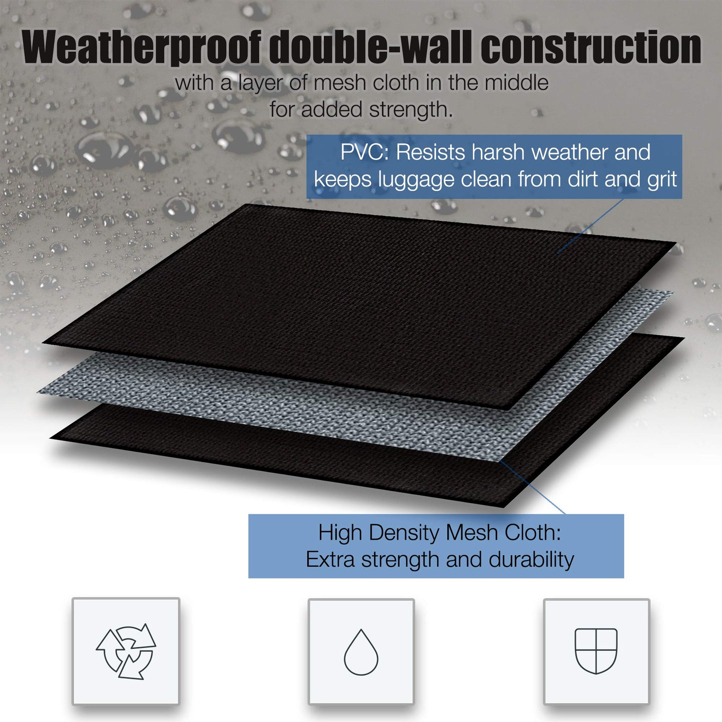 Asani Waterproof Car Roof Top Cargo Carrier Bag with 8 Heavy-Duty Straps and Buckles | Weatherproof Luggage Roofbag for Rooftop Racks | Car Topper Bag for Sedan, SUV, Vans & More (15 Cubic Feet)