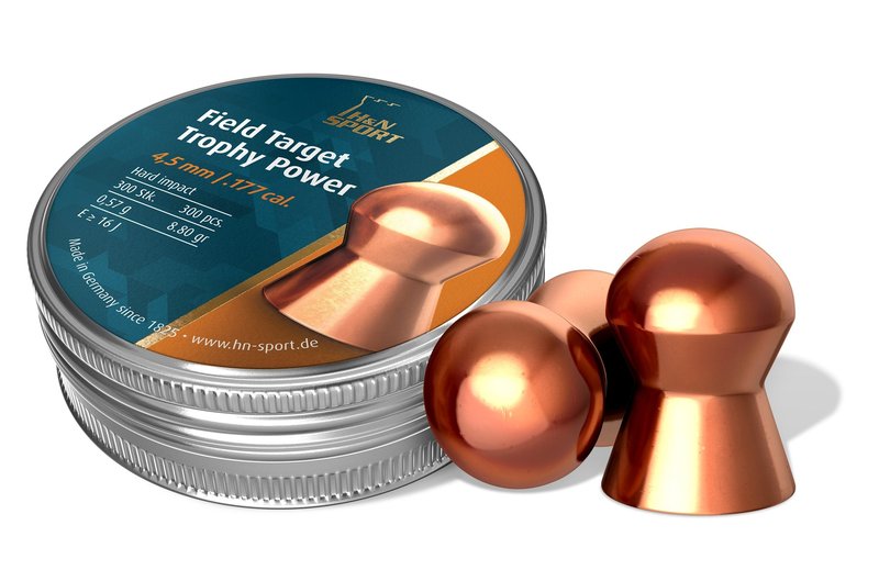 H&N Field Target Trophy Power Copper-Plated.177 Cal, 8.80 Grains, Round Nose, 300ct