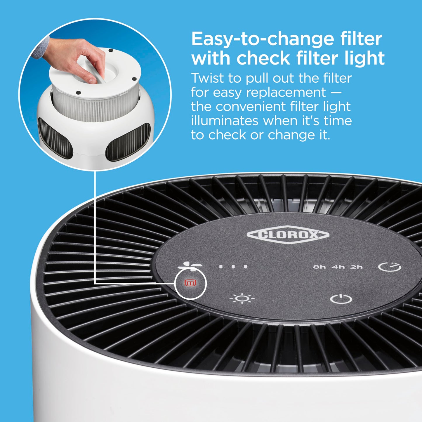 Clorox Air Purifiers for Bedroom Home, True HEPA Filter, Small Rooms Up to 200 Sq Ft, Removes 99.9% of Mold, Viruses, Wildfire Smoke, Allergens, Pet Allergies, Dust, AUTO Mode, Whisper Quiet