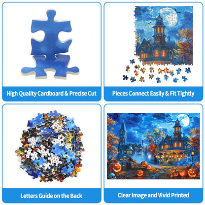 Halloween Puzzles for Adults 1000 Pieces, Halloween House Halloween Puzzle 1000 Piece Puzzle for Adults Halloween Scene Puzzles for Adults Halloween Jigsaw Puzzles 1000 Pieces Halloween Puzzles