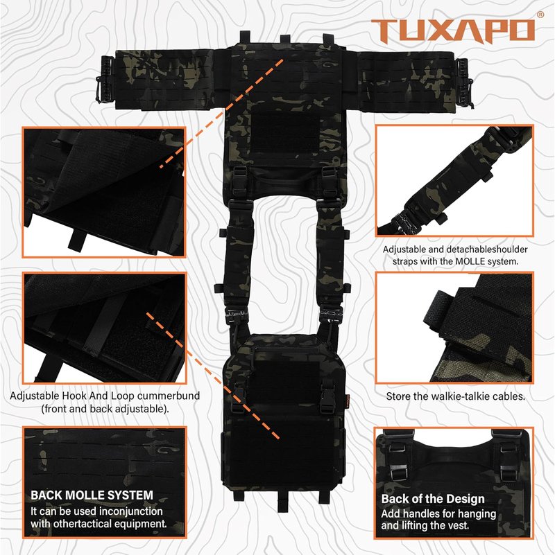 Tactical Molle Vest - Lightweight Modular Design with Quick Release | Adjustable Fit for All Sizes