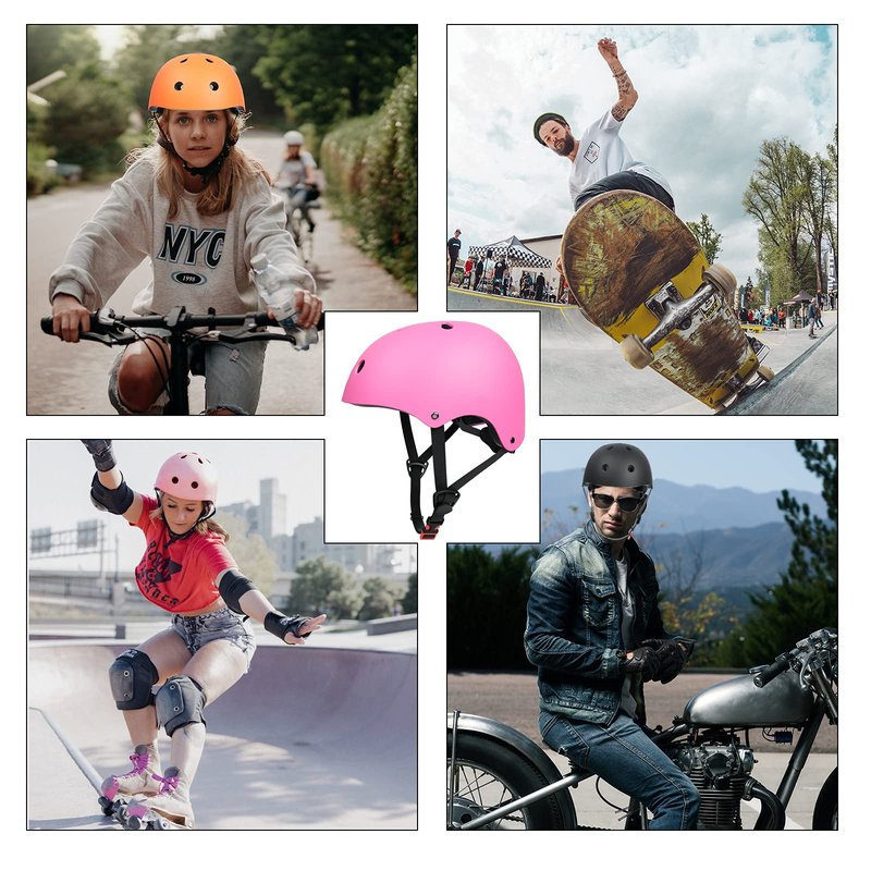 67i Bike Helmet for Adults Scooter Skateboard Helmet Cycling Bicycle Helmets for Men Women Youth Lightweight Adjustable for Multi-Sports Skateboarding with 11 Vents (L, Pink)