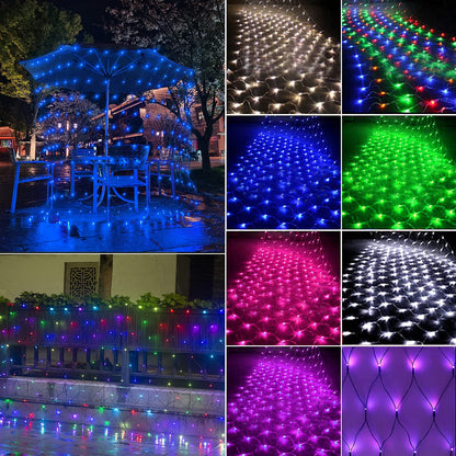 OYCBUZO 300LED Net Lights,14.8ftx5ft 8 Modes Connectable Christmas Mesh Lights, Indoor and Outdoor Fairy String Lights Plug in for Halloween Thanksgiving Bushes Xmas Tree Holiday Party Garden - Blue