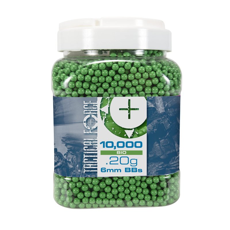Tactical Force Premium Biodegradable 6mm Airsoft BBS Ammo, .20 Gram, 10,000 Count
