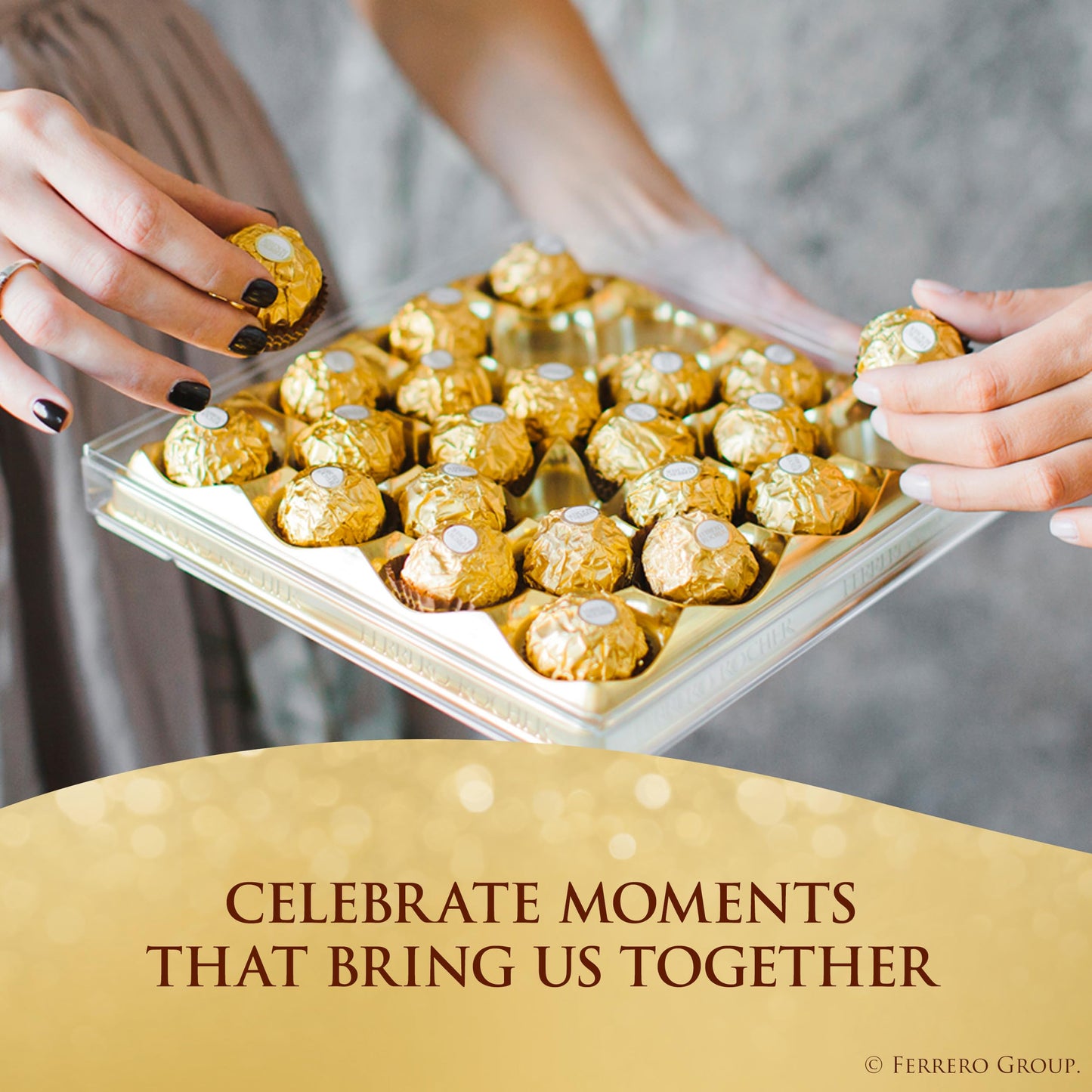 Ferrero Rocher, 24 Count, Premium Milk Chocolate Hazelnut, Chocolates for Gifting, 10.6 oz