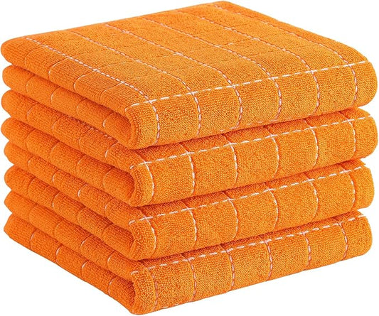 Homaxy 100% Cotton Terry Kitchen Towels, Checkered Designed, Soft and Super