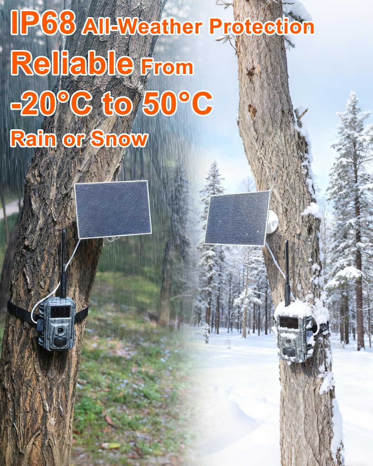 Vatony 4G Cellular Trail Camera-with 4K 48MP Wide Angle 120 Degree,Night Vision up to 100FT, Solar Powered Hunting Camera with SD Storage, IP68 Waterproof, Motion Activated Wildlife Camera