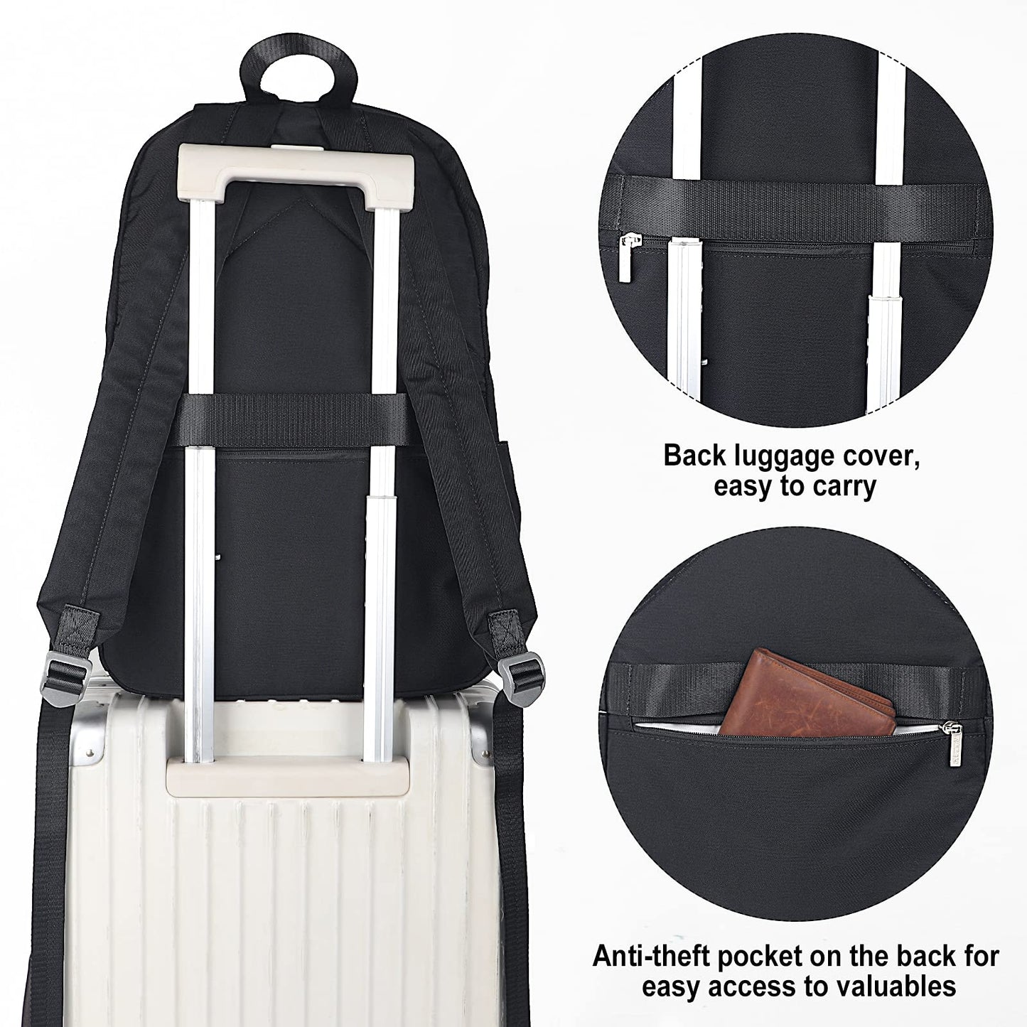HASAGEI Backpack for Men and Women - 15.6 Inch Laptop Compartment, Modern Waterproof Daypack, Large School Bag for Teenagers, Hiking and Travel