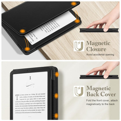 FINTIE Case for 7"/6.8" Kindle Paperwhite(12th/11th Generation-2024/2021) and Kindle Colorsoft Signature Edition - Foldable Stand Cover Auto Wake/Sleep for Paperwhite 2024, Black