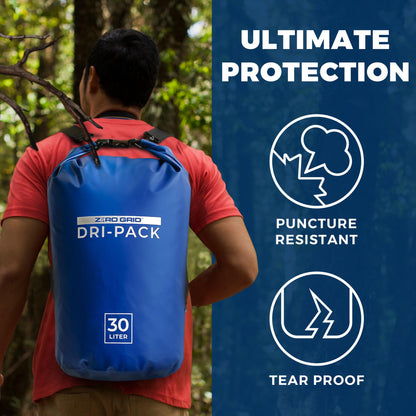 Zero Grid Dry Bag Perfect for Hiking, Camping, Canoeing Multi Sizes Waterproof Keep Goods Dry (10 Liter)