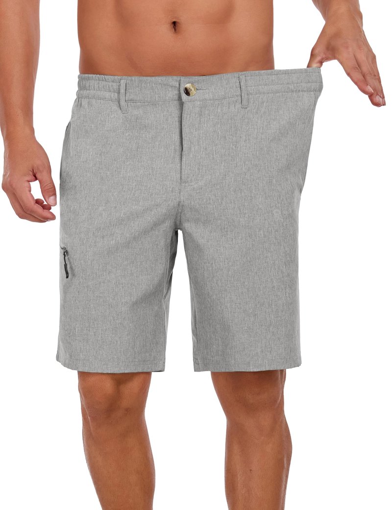 Little Donkey Andy Men's Golf Shorts Quick Dry Lightweight Breathable Casual Short with Elastic Waist 3 Pockets for Hiking 10"/11" (Dove M)