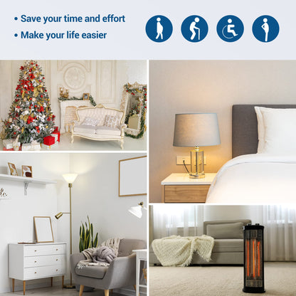 DEWENWILS Wireless Remote Wall Switch and Outlet, No Wiring Remote Control Outlet Light Switch, Expandable, 15A/1875W, 100ft RF Range, Compact Side Plug, ETL Listed (1 Outlet and 2 Remotes)
