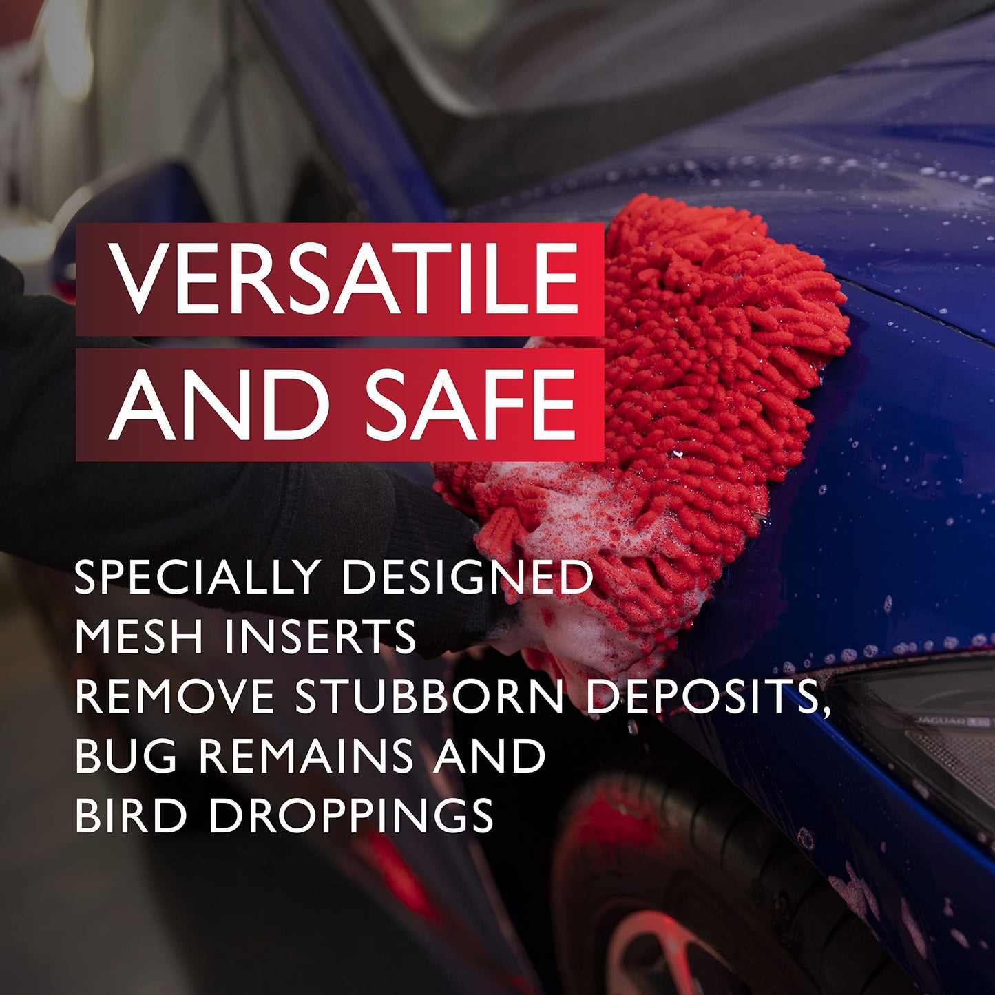 Autoglym Microfibre Noodle Wash Mitt - Mircrofibre Cleaning Mitt Specially Designed For a Quick, Streak-free Finish on Car Paintwork and Glass