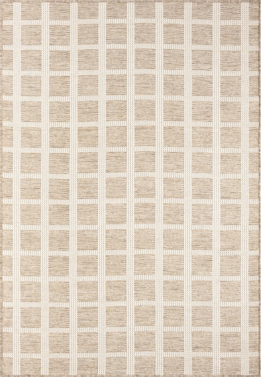 Abani Brown Area Rug – Ocean Collection – 5' x 8' Gridscape Design – Indoor & Outdoor Use – UV Protected, Fade-Resistant, Easy to Clean – Durable for Patio, Deck, Entryway, or Kitchen