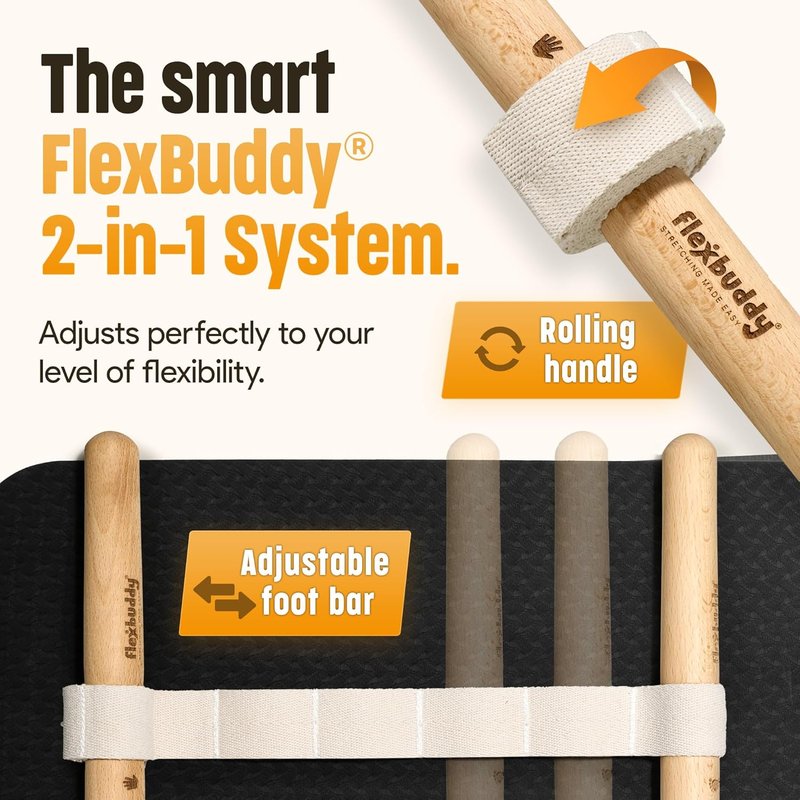 FlexBuddy® Stretching Tool - 2-in-1 Flexibility Trainer for Pain Relief | Compact Mobility Aid for Home & Gym