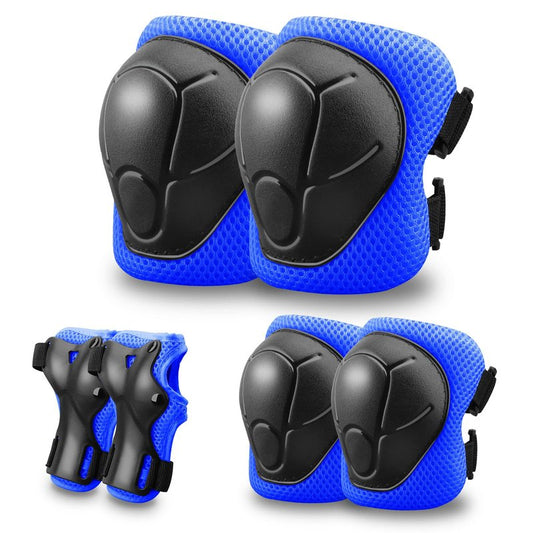 Kids Protective Gear Set Knee Pads for Kids 3-14 Years Toddler Knee and Elbow Pads with Wrist Guards 3 in 1 for Skating Cycling Bike,Biking, Roller Skates, Scooters (Blue, ‎S(3-8Years))