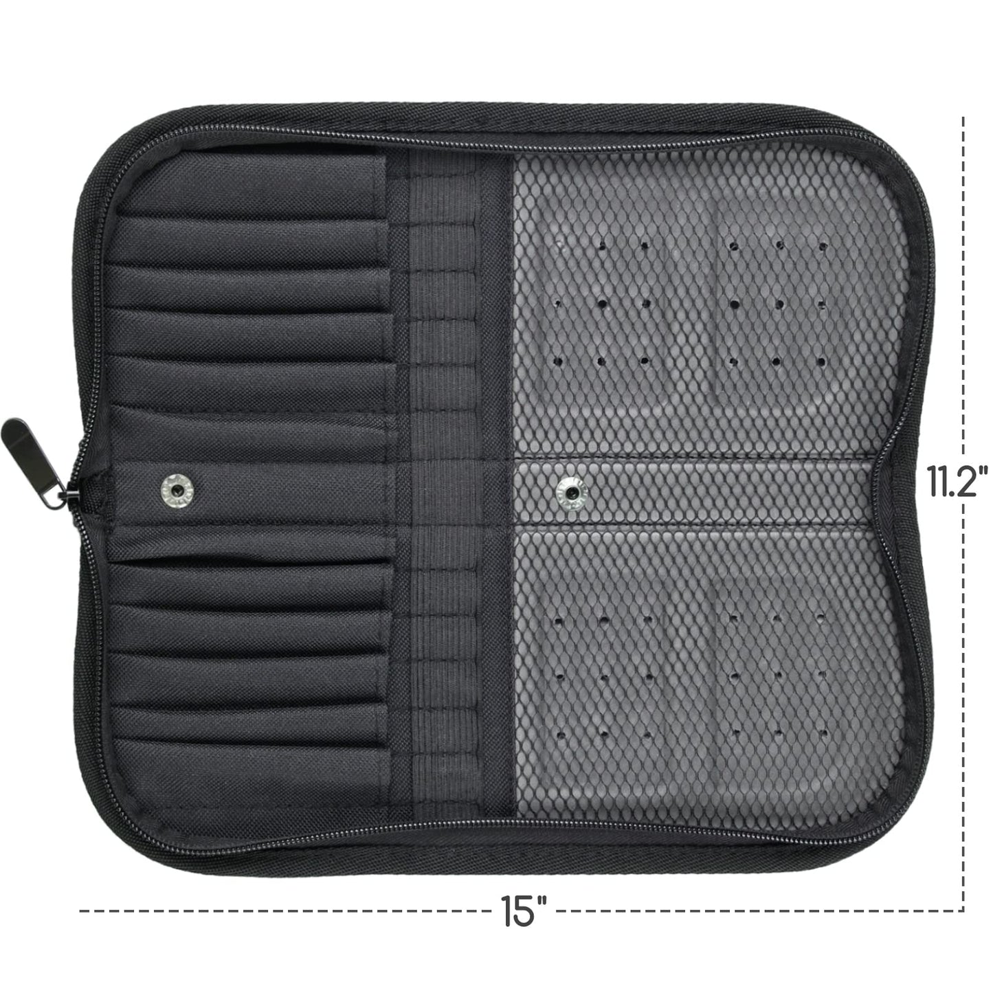 MEEDEN Paint Brush Case Empty, 38 X 26.7 CM Zippered Painting Brush Holder, Organization and Storage Bag for Artist Paint Brush (NOT Included Brushes)