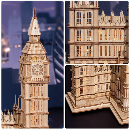 ROWOOD 3D Wooden Puzzle Big Ben Model Kit for Adults to build, DIY Wooden Model Building Construction Craft Kits, Ideal as Christmas And Birthday Gift