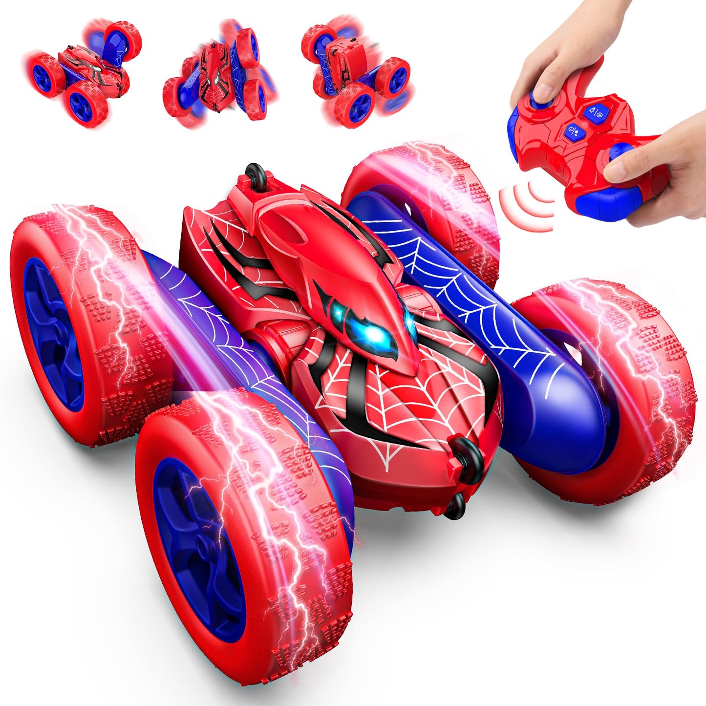 Dreamlandia 360° Flips Remote Control Cars, 4WD RC Stunt Car Toys for 3-10 Year Old Boys Gifts, Kids Boys Toys Age 3-9 Birthday Presents Gifts for 3-10 Year Old Boy Kids Outdoor Toy with Headlights
