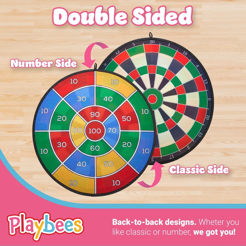 Playbees Large Dart Board for Kids 29" – Sticky Ball Dart Game for Boys & Girls – Indoor/Outdoor Safe Hanging Dartboard – Fun for Ages 3–12 – Perfect Christmas