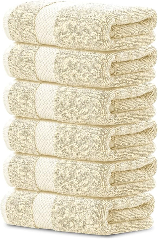 White Classic Luxury Beige Hand Towels