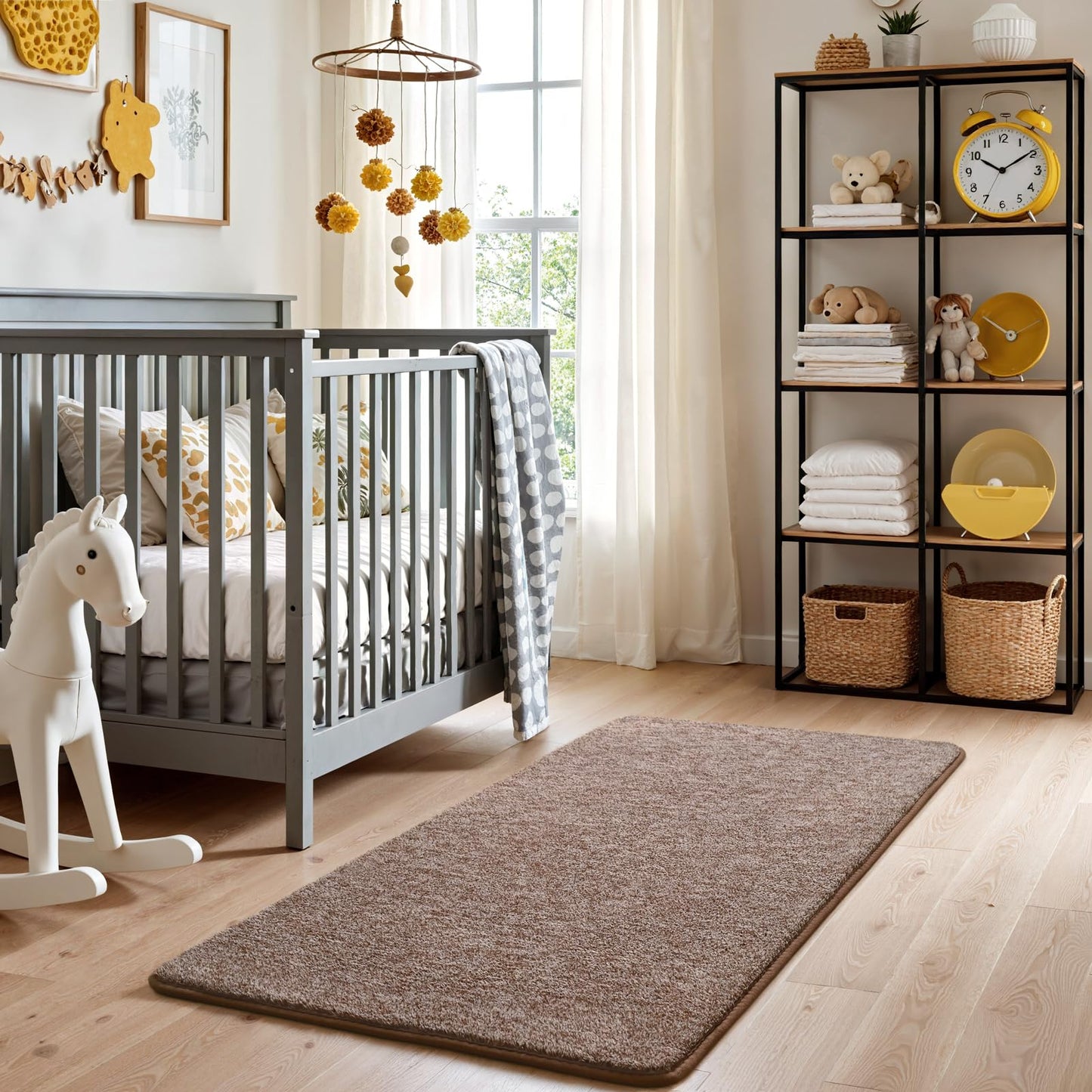 Keeko Soft 2x4 Small Runner Rug Brown, Bedside Rugs for Bedroom Indoor Runner Hallway Carpets Non Slip Living Room Area Throw Rugs Memory Foam Laundry Room Rug for Teen Kids Boys Dorm Room Decor