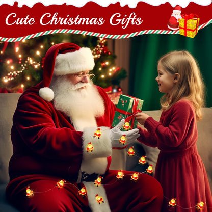 Coquimbo Christmas Decorations Indoor Lights, 10FT 30 LED Christmas Santa Claus Fairy String Lights Battery Operated for Xmas Tree Party Festive Holiday Christmas Gifts Cute Room Decor