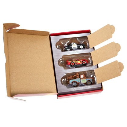Mattel Disney and Pixar Cars Toys, Radiator Springs 3-Pack with Lightning McQueen, Mater and Sheriff Die-Cast Toy Cars, HBW14