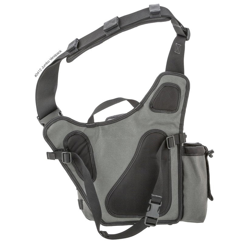MAXPEDITION Jumbo Versipack (Wolf Gray) 7.4L Tactical Crossbody Sling Bag for EDC, CCW Concealed Carry, Survival, Includes Ergonomic 2" Strap with Comfortable Pad, 0412W