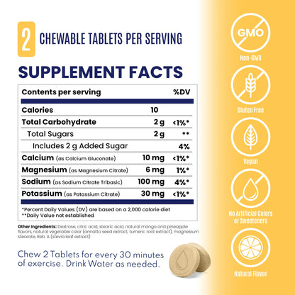 SaltStick Electrolyte FastChews - Tropical Mango Chewable Electrolyte Tablets - Salt Tablets for Runners, Electrolyte Chews for Hydration - 60 Count