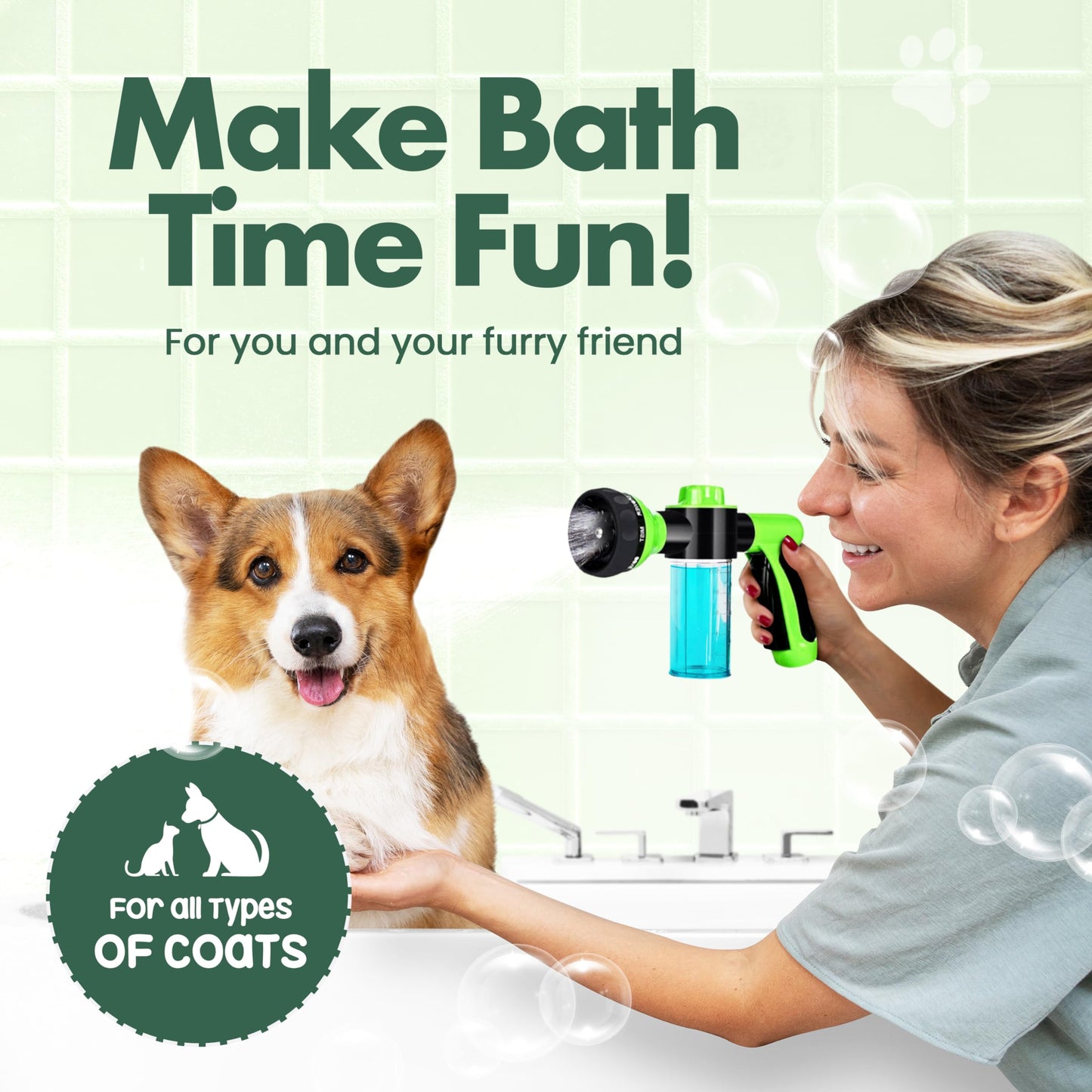 Girl With The Dogs Soap & Shampoo Dispenser for Pet Wash and Garden Hose Sprayer Nozzle