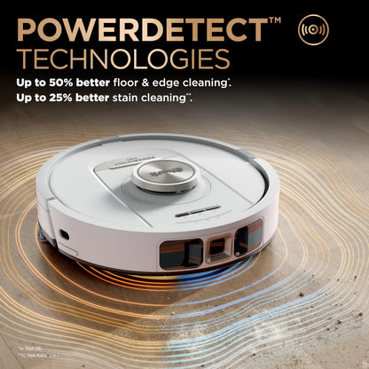Shark Robot Vacuum & Mop Combo, PowerDetect NeverTouch Pro,Self-Emptying,Self-Refill with Self-Clean Pad Wash & Dry, 60-Day Debris Capacity,30-Day Refill Tank, 5PowerDetect Technologies,White,AV2800ZE