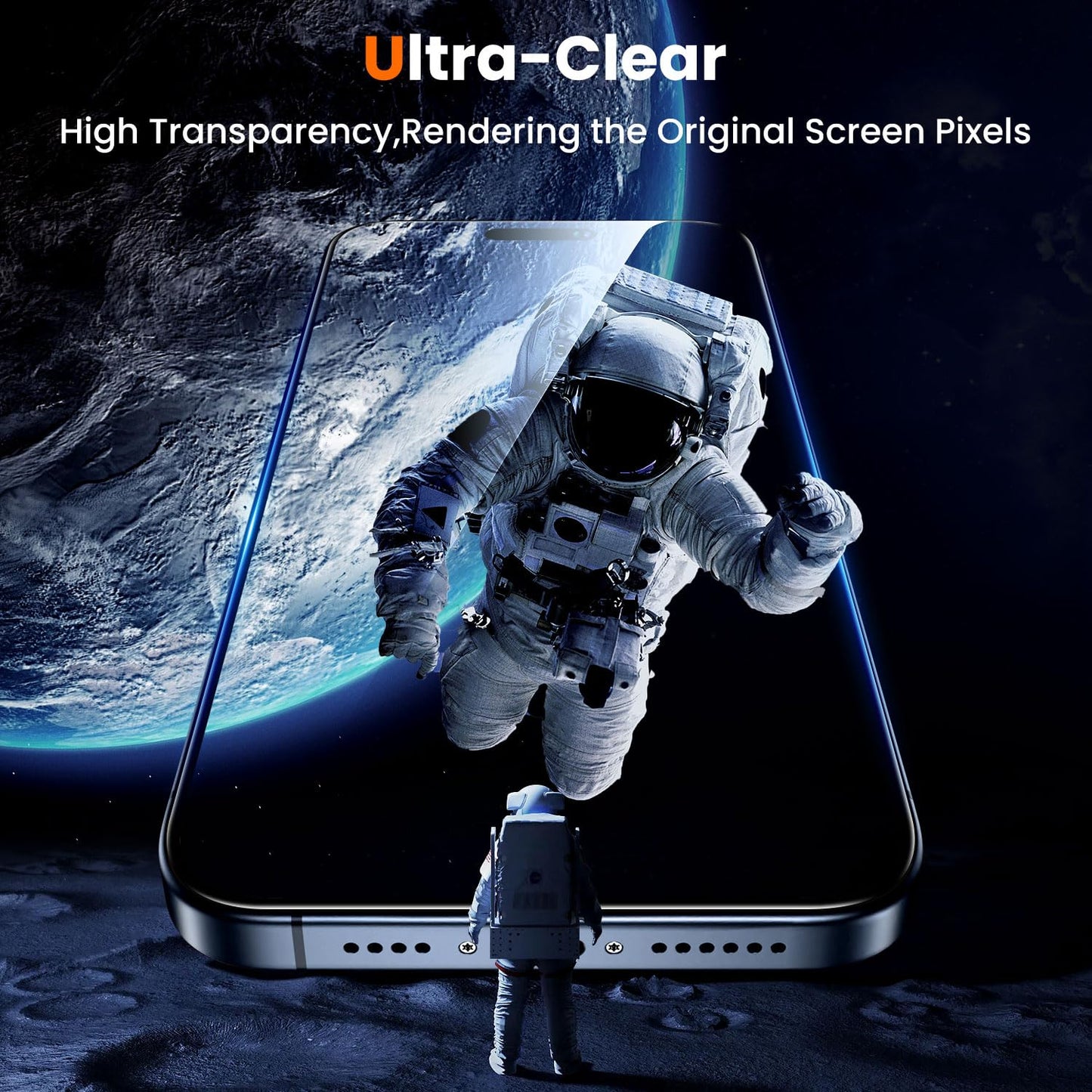 UniqueMe for iPhone 16 Pro Screen Protector - [Military Grade Shatterproof & 9H+ Hardness] Screen Protector 16 Pro Tempered Glass Full Coverage Protection, Easy Installation, 2 Packs
