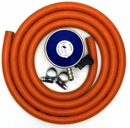 Greenhouse Warehouse continental products Butane Gas Regulator With 2M Hose & 2 Clips Fits Calor Gas/Flogas 21Mm Cylinder