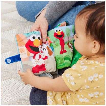 GUND Sesame Street Furry Friends Forever Soft Book, Premium Plush Sensory Toy for Ages 1 and Up, Blue, 6”