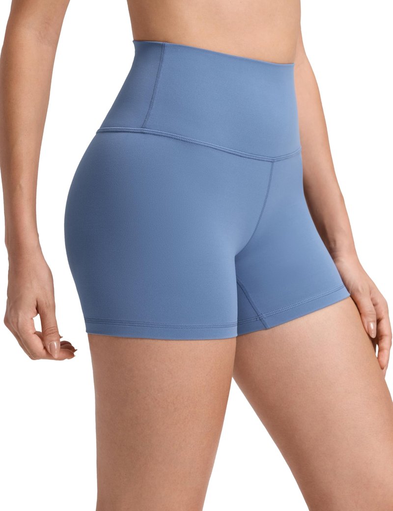 CRZ YOGA Butterluxe Biker Shorts 4'' - High Waisted Booty Workout Volleyball Yoga Womens Spandex Oasis Blue XX-Small