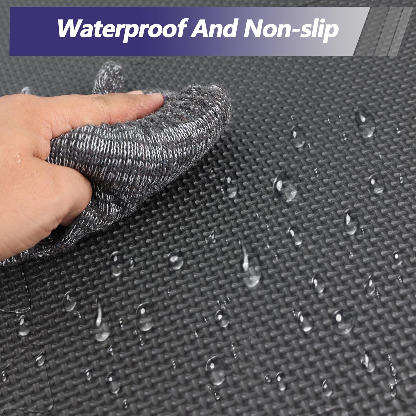 MAXTBEE 1/2 inch Thickened Interlocking Foam Floor Mats (24 Sq Ft), 6 Tiles 24X24in High Density EVA Foam Gym Flooring for Home Gym, Weightlifting, Kids Play Area, Non-slip, Free Splicing.