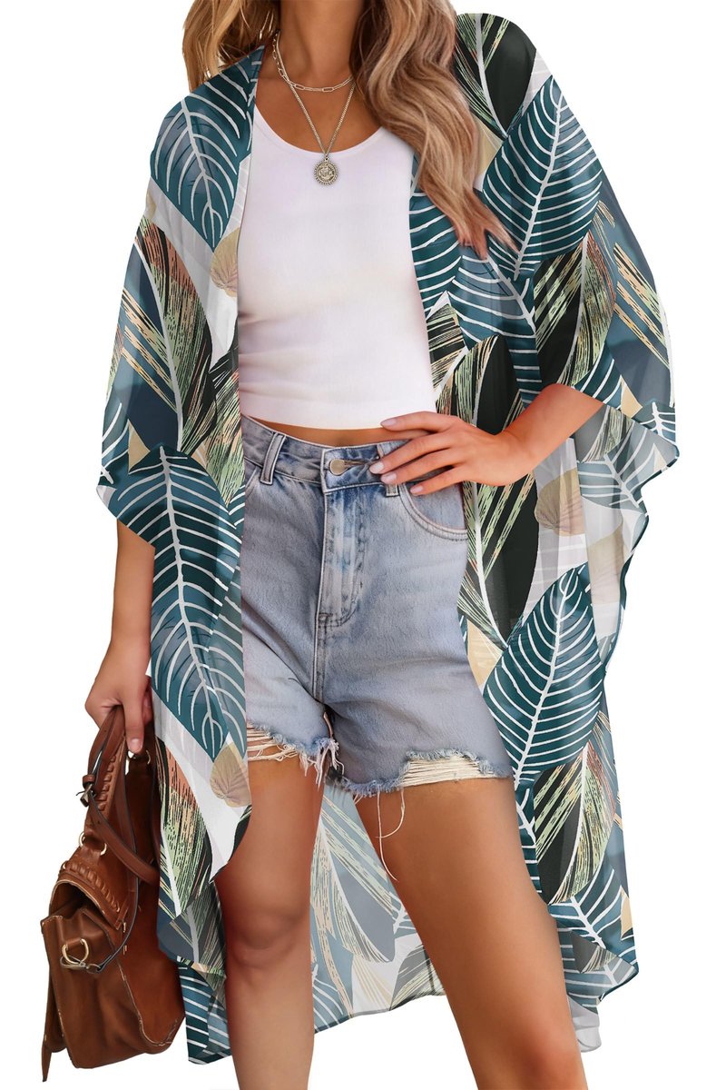 OFEEFAN Hawaiian Shirts for Women Beach Vacation Essentials Spring Fashion Women Tropical Dresses Print 06 L