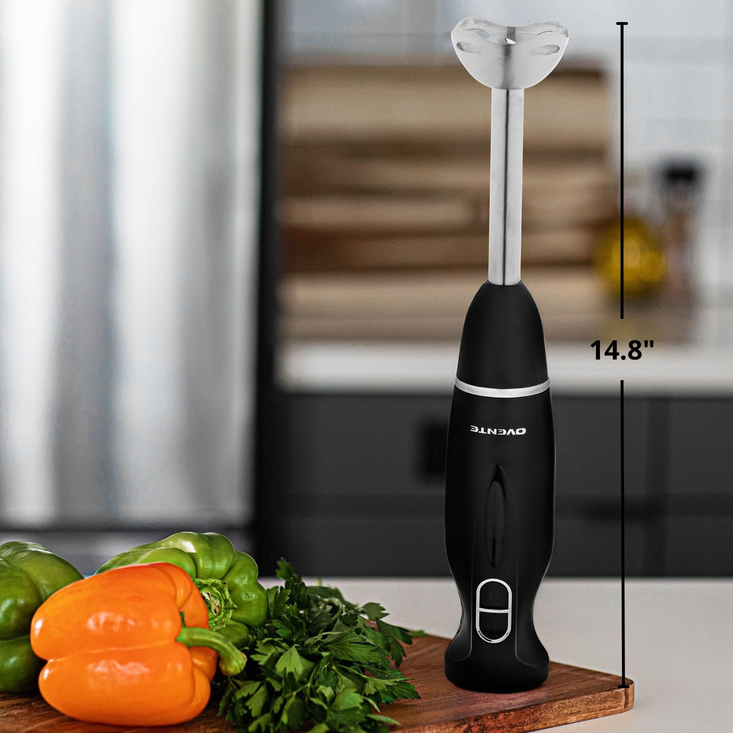 OVENTE Immersion Hand Blender, 300W Electric Handheld Portable Stick Mixer with 2 Mixing Speed and Stainless Steel Blades for Effortless Blending Smoothies, Shakes, Puree or Baby Food, Red HS560R