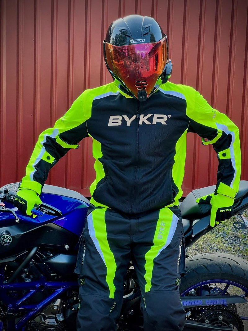 BYKR All-Weather Motorcycle Gloves for Men & Women – Protection for Dirt Bike, BMX, MX, and ATV Riding – FL Green M
