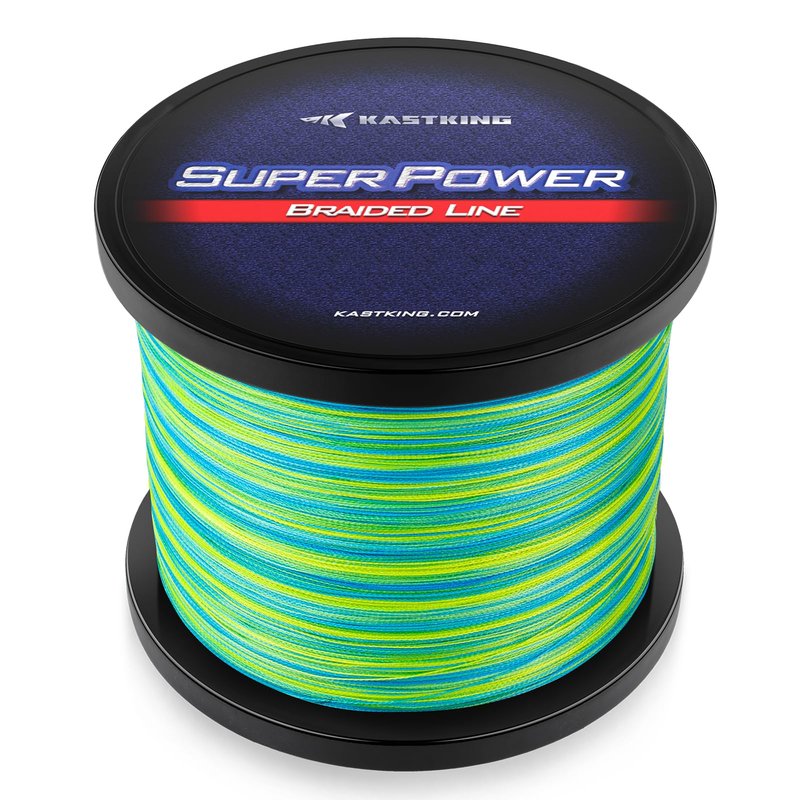KastKing Superpower Braided Fishing Line, Camo Aqua, 6LB, 300+27 Yds