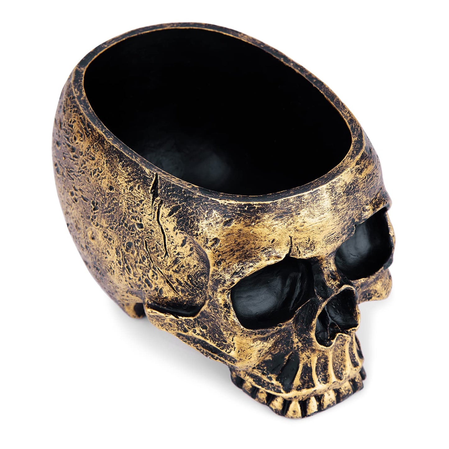 Skull planter , Resin Skull Head Flower Succulent Cactus Planter Pots , Small Object Containers Keys Sugar Candy Bowl , for Home Office Desk Decorations Halloween Scene Statue Sculpture Decorations