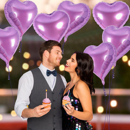 12 Pcs Red Heart Balloons,18 Inch Heart Foil Balloons Love Balloon Valentine Balloon for Birthday Party Wedding Engagement Party Baby Shower Valentine Day Decorations (red)