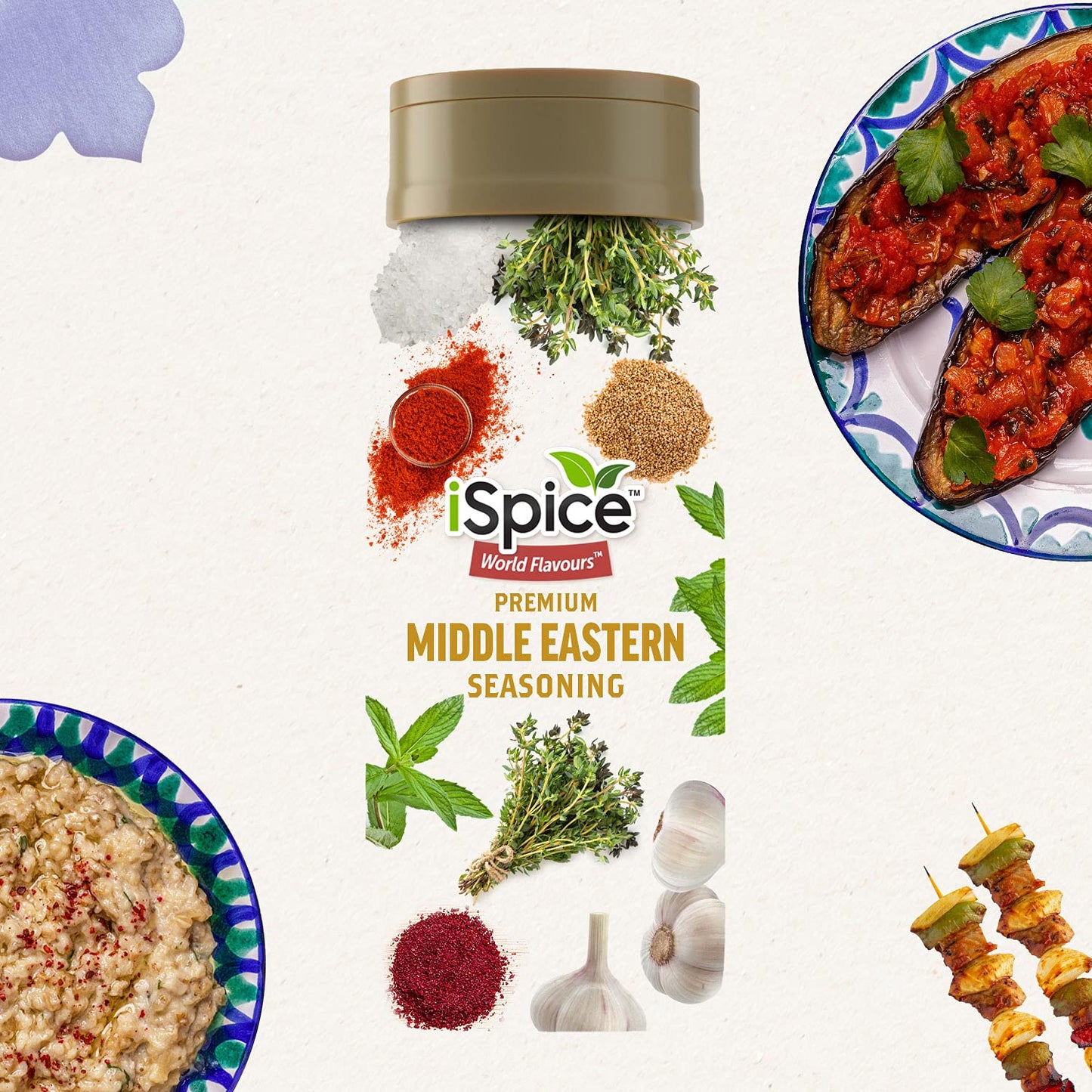 iSpice - MIDDLE EASTERN SEASONING World Flavor Super Spice Blend | All Natural | Ready to use as is | No preparation is necessary
