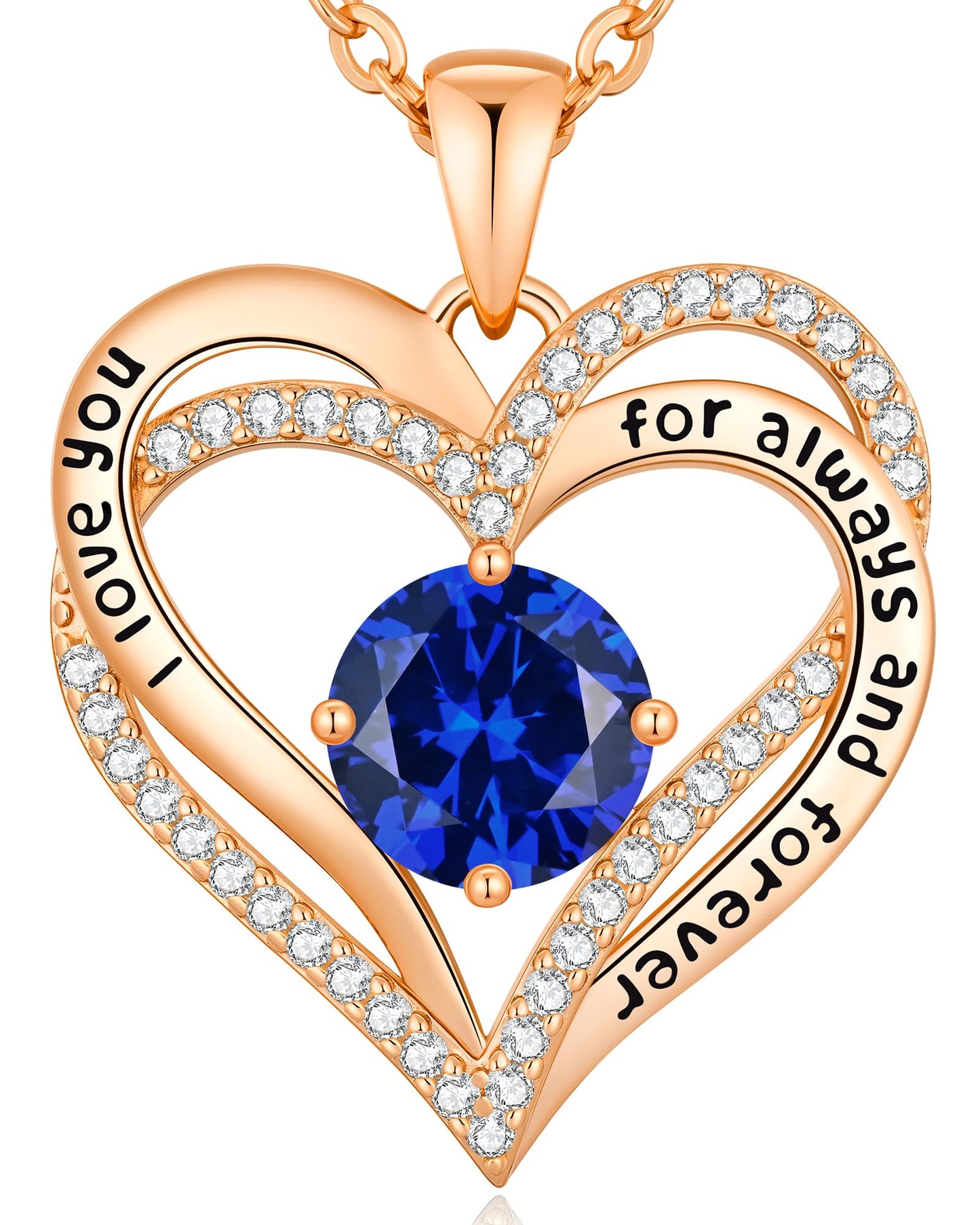 CDE Valentine's Day Gift Forever Love Heart Necklaces for Women, Wedding Anniversary, Birthday Mothers Christmas Day Gifts for Mom, Mother, Wife, S925 Silver Jewelry with Birthstone Pendant