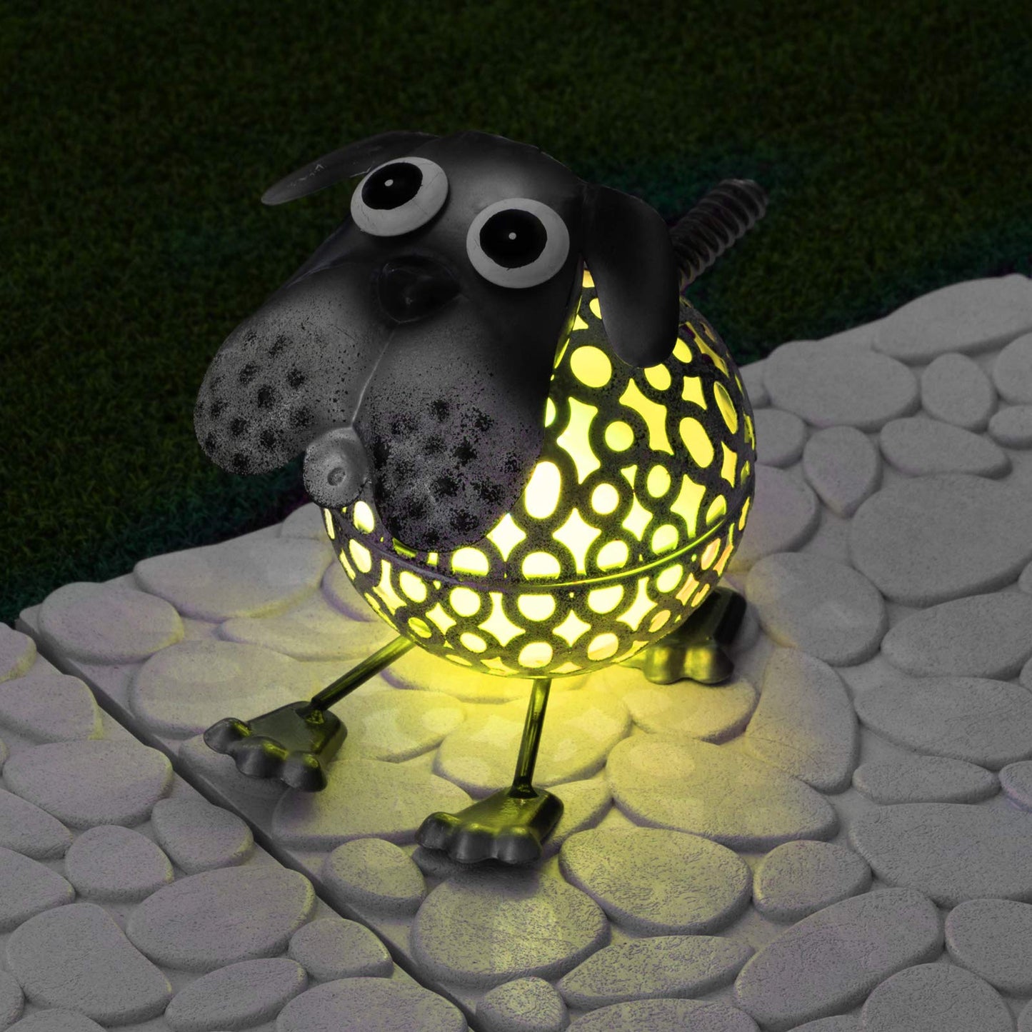 GloBrite Colour Changing LED Garden Metal Scroll Solar Light - Ornament Decoration Patio Light (Dog)