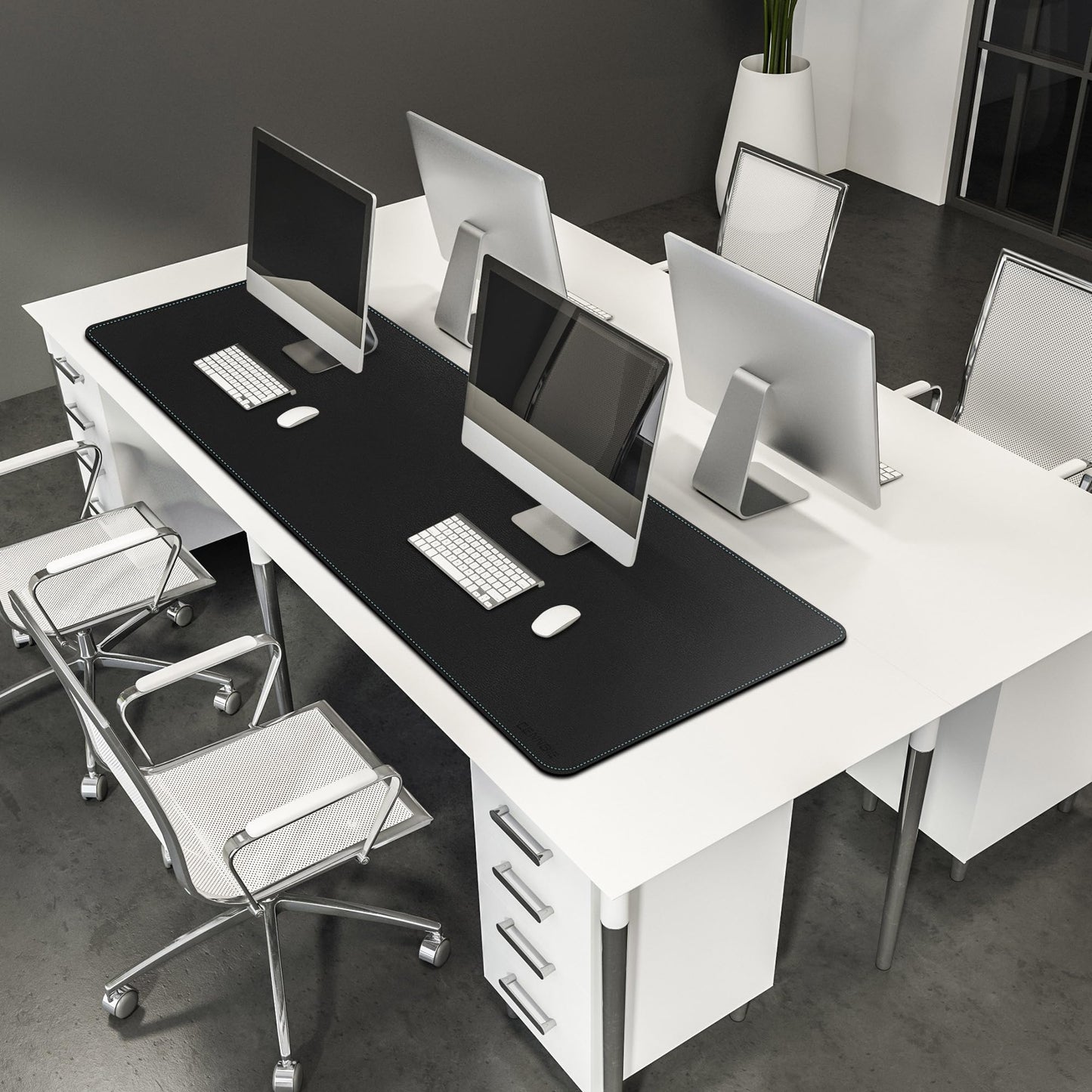 CENNBIE Leather Desk Mat Large, 160 x 50cm Desk Pad Blotter Protector, Extended Non-Slip Mouse Pad, Waterproof PU Leather Large Mouse pad for Desk Office and Home (Black)