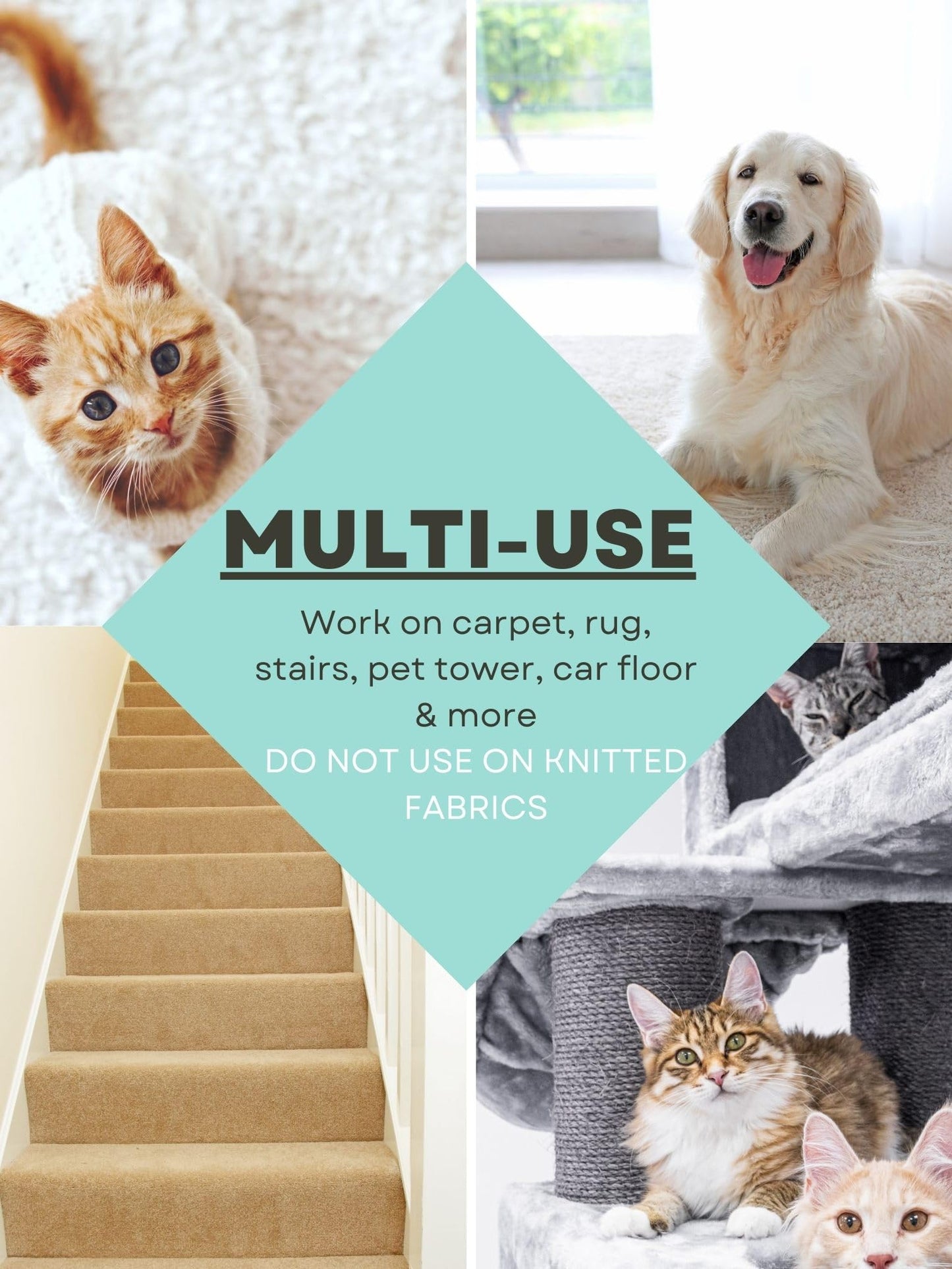 HIMODA Pet Hair Remover for Carpets, Adjustable Long Handle Carpet Rake for Dog Cat Hair Removal, Powerful Carpet Hair Removal Broom, Reusable Large Fur Scraper Tool