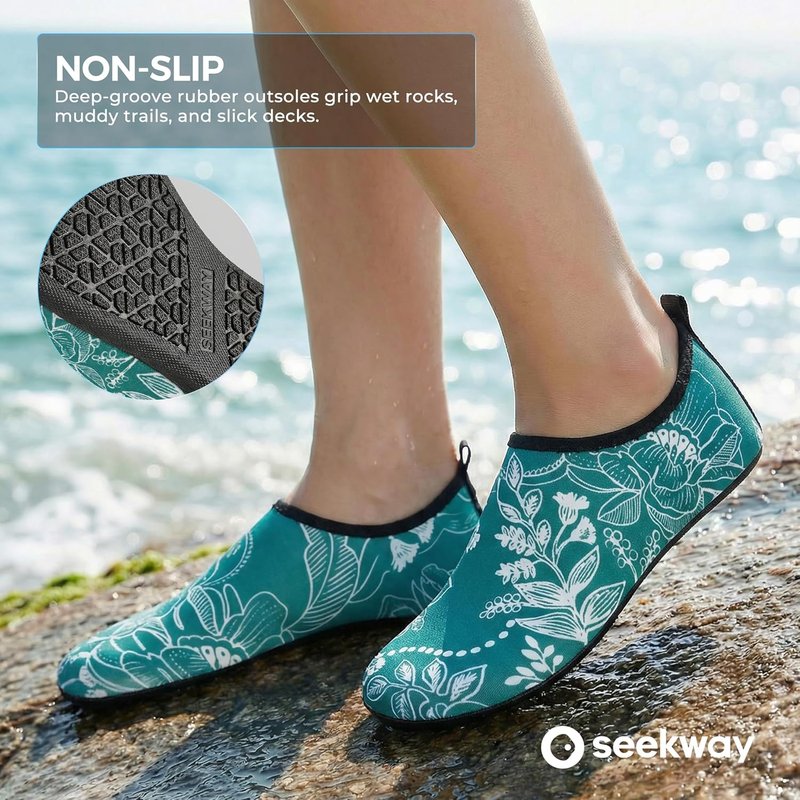 Water Shoes for Men & Women - Quick-Dry Aqua Socks, Non-Slip Barefoot Design | Black