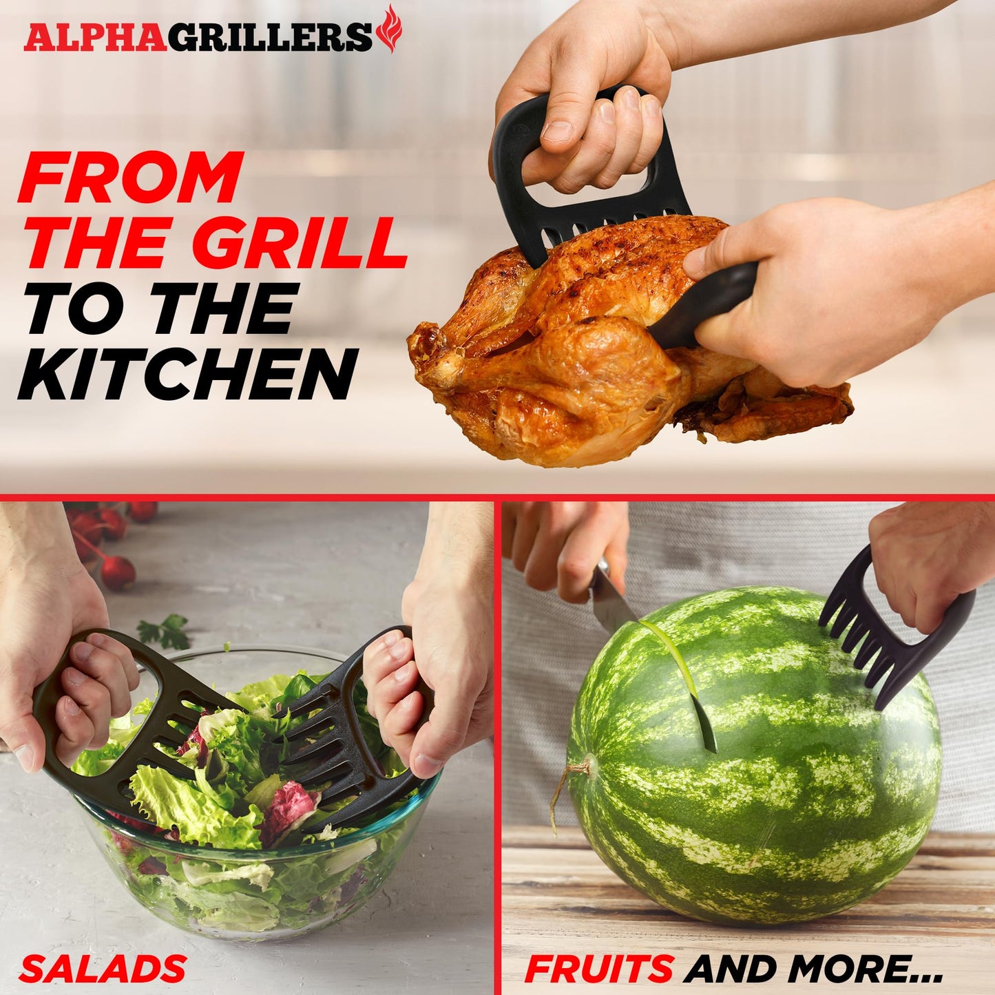 Alpha Grillers Meat Shredder Claws - Grilling Accessories Gifts for Men Dad Him Husband Son Boyfriend Birthday - BBQ Accessories Grill Puller for Cooking Shredding Barbecue Smoker Pulled Pork Chicken